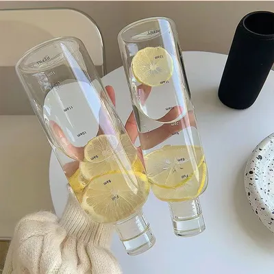 Time-scale Glass Large-capacity Cup Portable Water Bottle