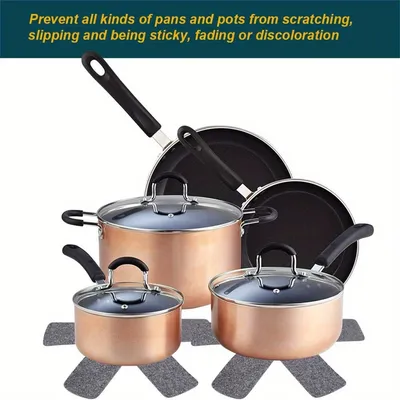 12 Pack Of Pot Protectors 3 Sizes For Perfect Stacking Of Pots, Pans, Bowls, Skillets, Glassware, Bakeware, Cookware And More PS Material, No Electricity Required