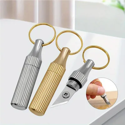 2PCS Stainless Steel Mini Pocket Knife - Leaf-Shaped Portable Capsule Knife With Keychain, Handcrafted Wooden Handle For Outdoor Camping, Fishing & Daily Use