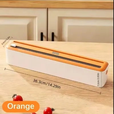 Magnetic Plastic Wrap Dispenser With Slide Cutter  Wall-Mounted Foil Holder