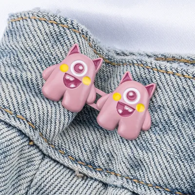 One-eyed little monster waist buckle-pink-alloy-1 pair