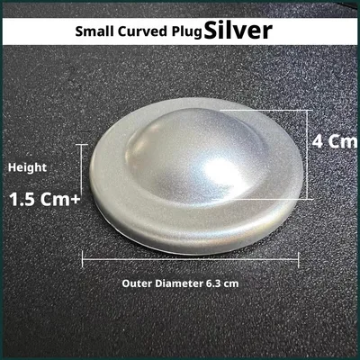 Plastic pipe plug-small cambered cover-silver-1 pack