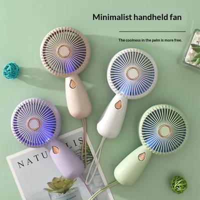 USB-Charged Simple Handheld Portable Mini Fan With LED
