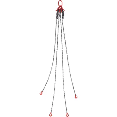 Chain Sling, 3/8 Inch X 10 Ft Lifting Chains With Hooks, G80 Engine Chain Hoist Lifts, 18400 Lbs/8 Ton Lifting Sling Chains For Engine Hoist, Engine Lift Chain With 4 Leg Grab Hooks & Adjusters