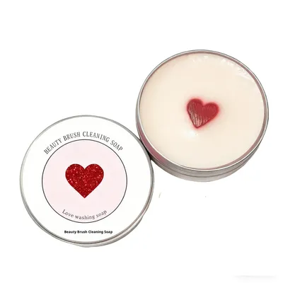 Beauty Brush Cleaning Soap-Heart-shaped-Soap Base-50g-1 piece