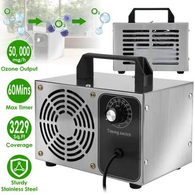 1Pc 110W 50000mg Per Hour Ozone Generator Odor Eliminator Ionizer Air Purifier With 60Mins Timer Cover Up To 3229Sq.Ft For Rooms Smoke Cars Pets