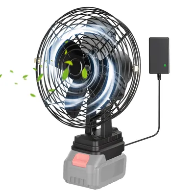 1Pc 9.06In Portable Jobsite Fan Compatible With 21V Battery Cordless Workshop Fan With 2 Speeds For Jobsite Garage Power Outages Battery Not Included