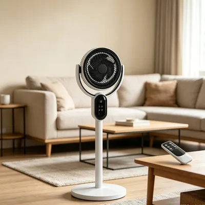 Air Circulator Fan, 110V 40W Standing Desk 2-in-1 Fan With Remote, LED Display, 3 Speeds & 12H Timer, Auto Horizontal Oscillation, Vertical Manual Adjustment