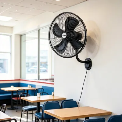 18 Inch High Velocity Oscillating Wall Mount Fan, 3 Speed Heavy Duty Metal Industrial Wall Fan, Horizontal Oscillation & Tilt Adjustable, 110V Wall Fan For Commercial Restaurant Garage Worksho