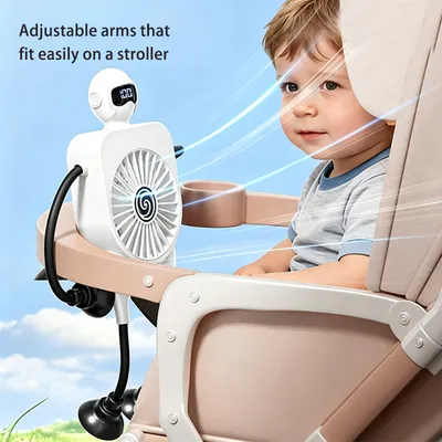 2000 MAh Fun Suction Cup Fan With Bendable Arms And Legs,can Be Attached To Surfaces Such As Glass Doors,Walls, And Cabinet Sides. Perfect For Bathrooms,Kitchens, Strollers,Car Fan,bathroom Fan