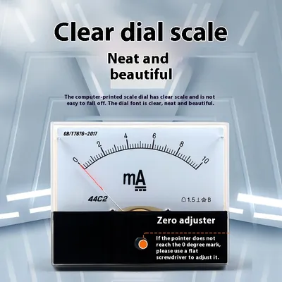 44C2 Pointer DC Ammeter 44C2-1A2A3A30A5A50A100uA Micro-ampere Mechanical Plate Meter