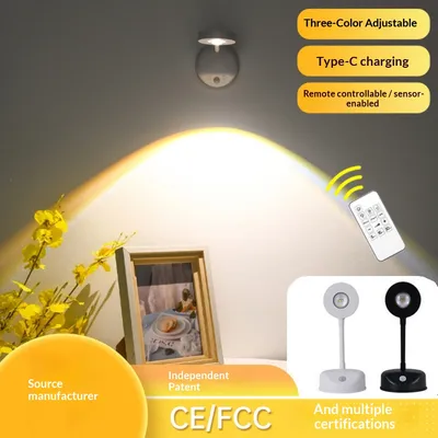 Border Rechargeable, Wire-free Indoor Wall Light, Remote Control Spotlight, Smart LED Motion Sensor Light