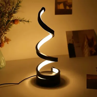 Cross-border Aluminum Material Serpentine Night Light, Simple Household Plug-in Table Lamp, Bedroom Bedside Lamp, Creative Warm Light Atmosphere Lamp