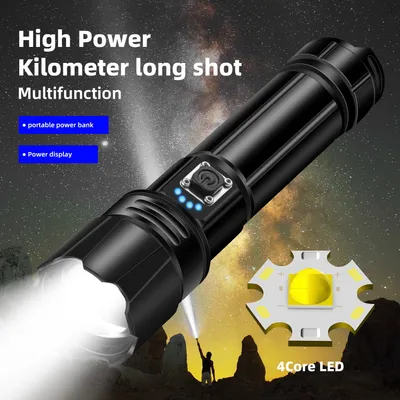 30W P70 Bulb High-Intensity, Extendable, Focus-Adjustable Outdoor Flashlight