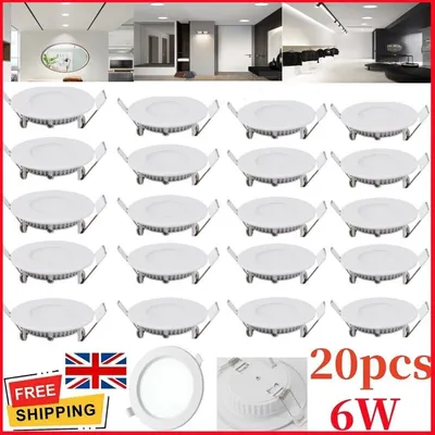 20X Ultra Slim Recessed LED Flat Panel Ceiling Spot Lights Downlights Spotlights