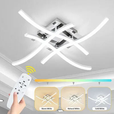 Dimmable LED Ceiling Light With Remote Control Curved Ceiling Lights Fixture LED