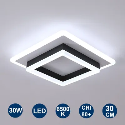 30W Ceiling Light Modern Square LED Cool White Chandelier For Living Room