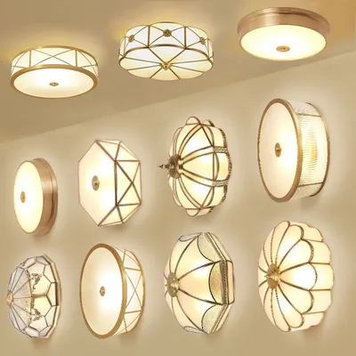 All Copper American Simple Led Ceiling Lamp Modern