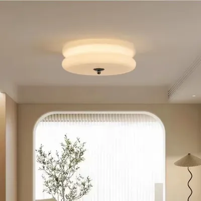 Cream Glass Ceiling Light For The Entryway Or Balcony