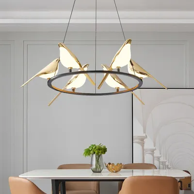 Nordic-style Minimalist Bird-shaped Artistic Pendant Lamp For The Living Room