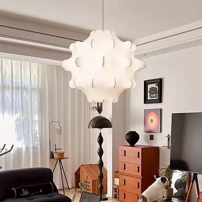 Retro Silk Bubble Pendant Lamp For Living Room And Bedroom