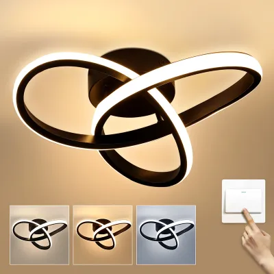 32W LED Ceiling Light 3-color Dimmable Curly Flower Design for Bathroom Living Room Kitchen Hallway Bedroom Modern Ceiling Lamp