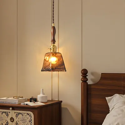 Glass Pendant Light  Amber Vintage-style Chandelier