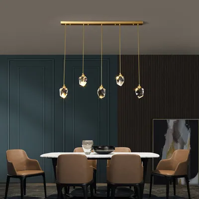 Light-luxury Crystal Bedside Lamp For The Bedroom Minimalist All-copper Dining Room Chandelier