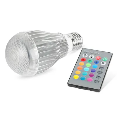 1Pc 9W LED Light Bulb E27 RGB Lamp Bulb 16 Colors Changable 24-key IR Remote Control For Decor Mood Lighting