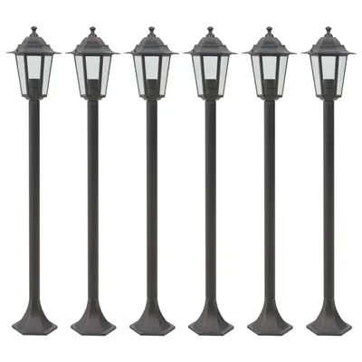   Garden Bollard Light 6 pcs. E27 110 cm Bronze Color