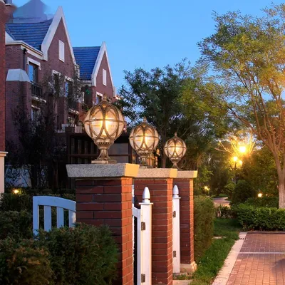 Wall Ball Pillar Lamp Outdoor Simplicity
