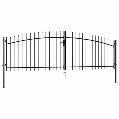   Double-leaf garden gate with spearheads 400×175 cm   Double-leaf garden gate