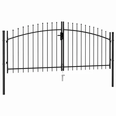   Double-leaf fence gate with spearheads 3 x 1.25