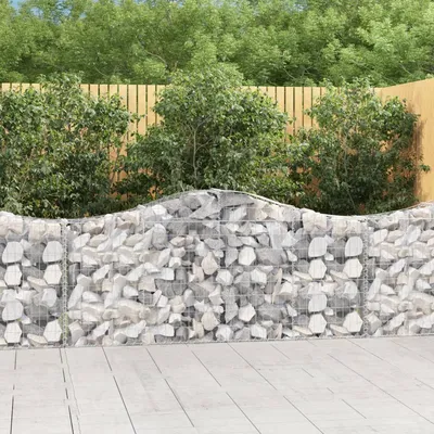   Gabion with High Arch 200x30x80/100 cm Galvanized Iron