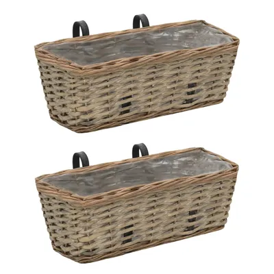   Balcony Flower Pots, 2 pcs., Willow with PE Lining, 40