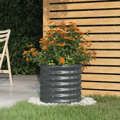   Galvanized Plant Pots 40x Anthracite   Galvanized Plant Pots