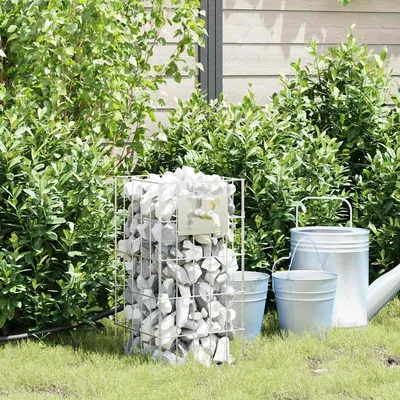   Gabion Column Silver 25 x Stainless Steel   Gabion Column
