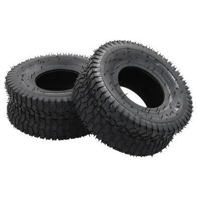   4-piece wheelbarrow tire and tube set 15x6.00-6 4PR rubber