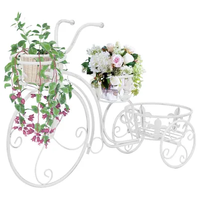   Flower Stand Bicycle Shape Vintage Style Metal