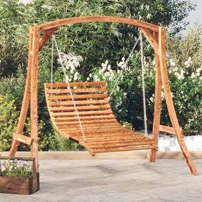   Bed Swing Bentwood Solid with Teak Finish 115x147x46 cm