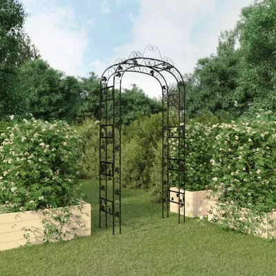   Garden Arch Black 116x45x240 cm Steel
