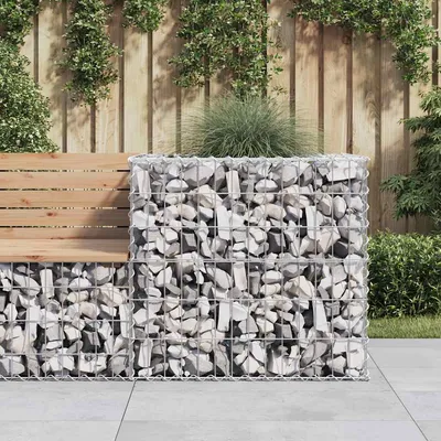   Gabion Basket Silver 70x70x65 cm Galvanized Iron