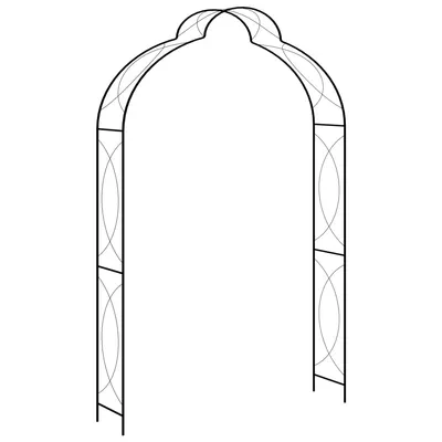    Rose Arch Black 150 x 34 x 240 cm Iron