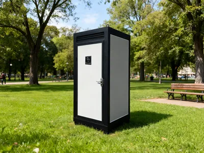 Person Portable Toilet Cabin – Outdoor Restroom with Light, Sink & Vent Fan