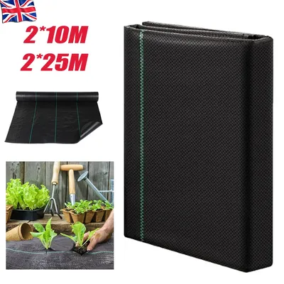 2x25M Heavy Duty Weed Control Membrane Garden Barrier Fabric Landscaping Cover