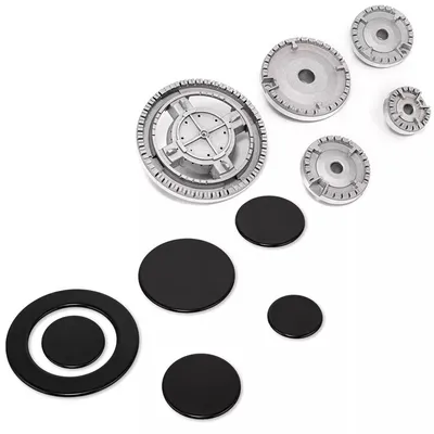 5Pcs Set Cooker Oven Gas Hob Rapid Burner Caps Crown Ring Tops Kit Flame Cover