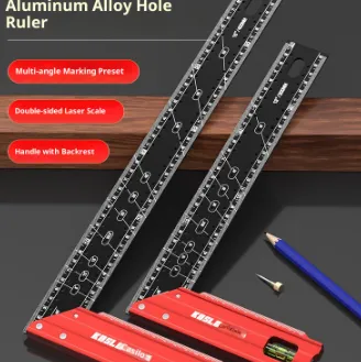 Lineation Ruler Thick Aluminum Alloy Hole Woodworking Special Multi-angle Positioning