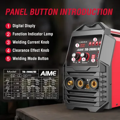 ACDC Pulse TIG Welder, 200A Welder, Rod Welding MMA TIG Welding, Dual Voltage LCD Display, IGBT Inverter, Multi-functional Welding Machine For Stainless Steel, Carbon Steel