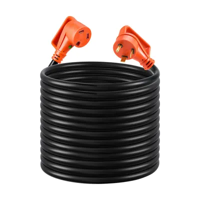 100 FT 30A RV Extension Cord STW 10AWG/3 Wire NEMA TT-30P NEMA TT-30R ETL Listed