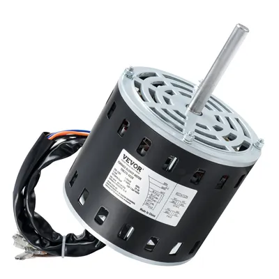 1/2HP Furnace Blower Motor, 208/230V 2.7Amps, 1075RPM 5 Speeds, CW/CCW Rotation, 48 Frame 3.4' Shaft Length, 7.5μF/450V Capacitor + 11' Hold Hoop